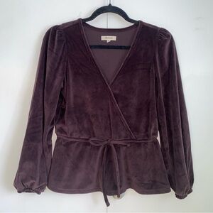 Madewell Corduroy Tie Front Balloon Sleeve Blouse